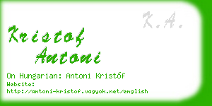 kristof antoni business card