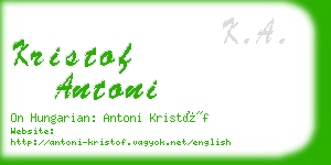 kristof antoni business card